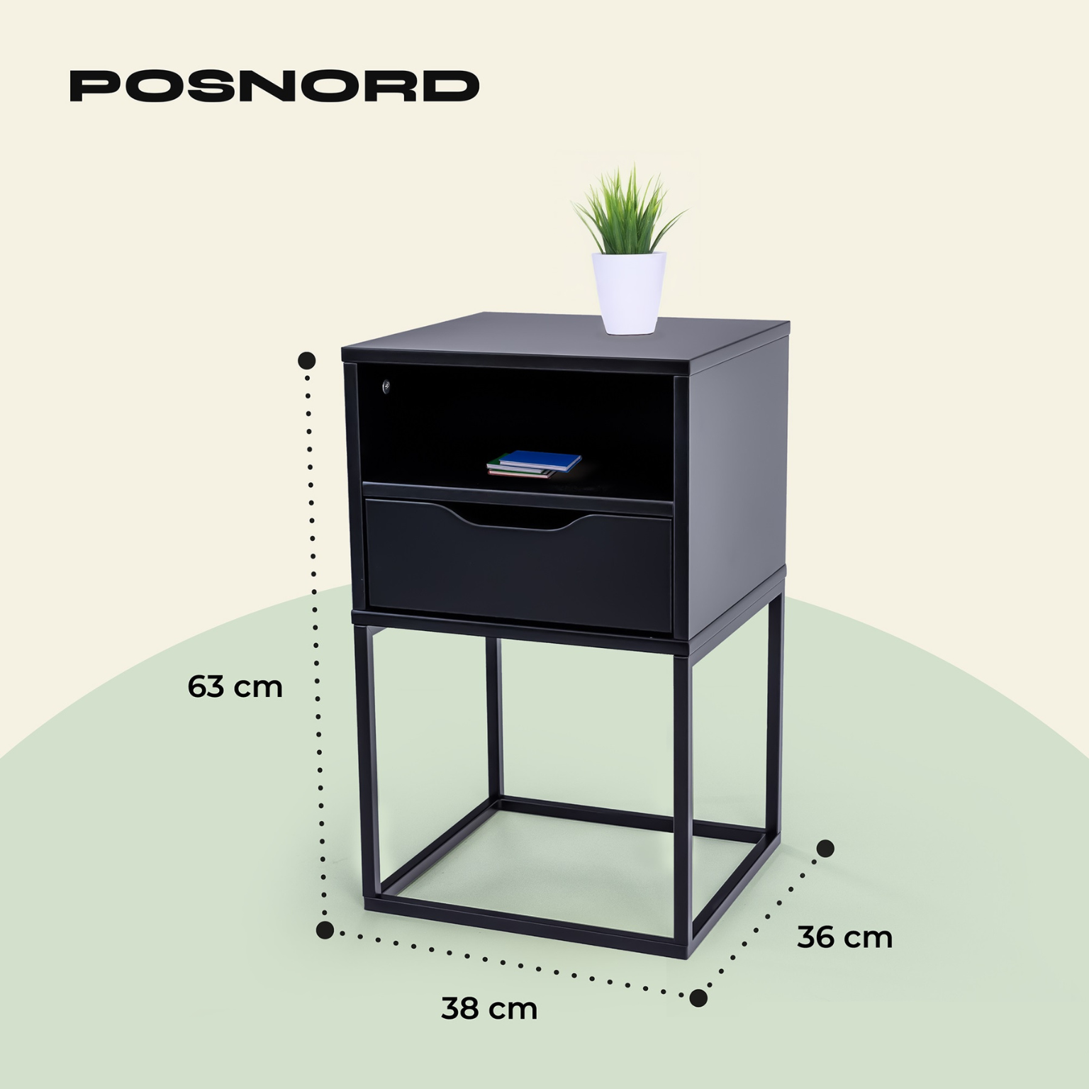 JACOB  stolik nocny POSNORD black