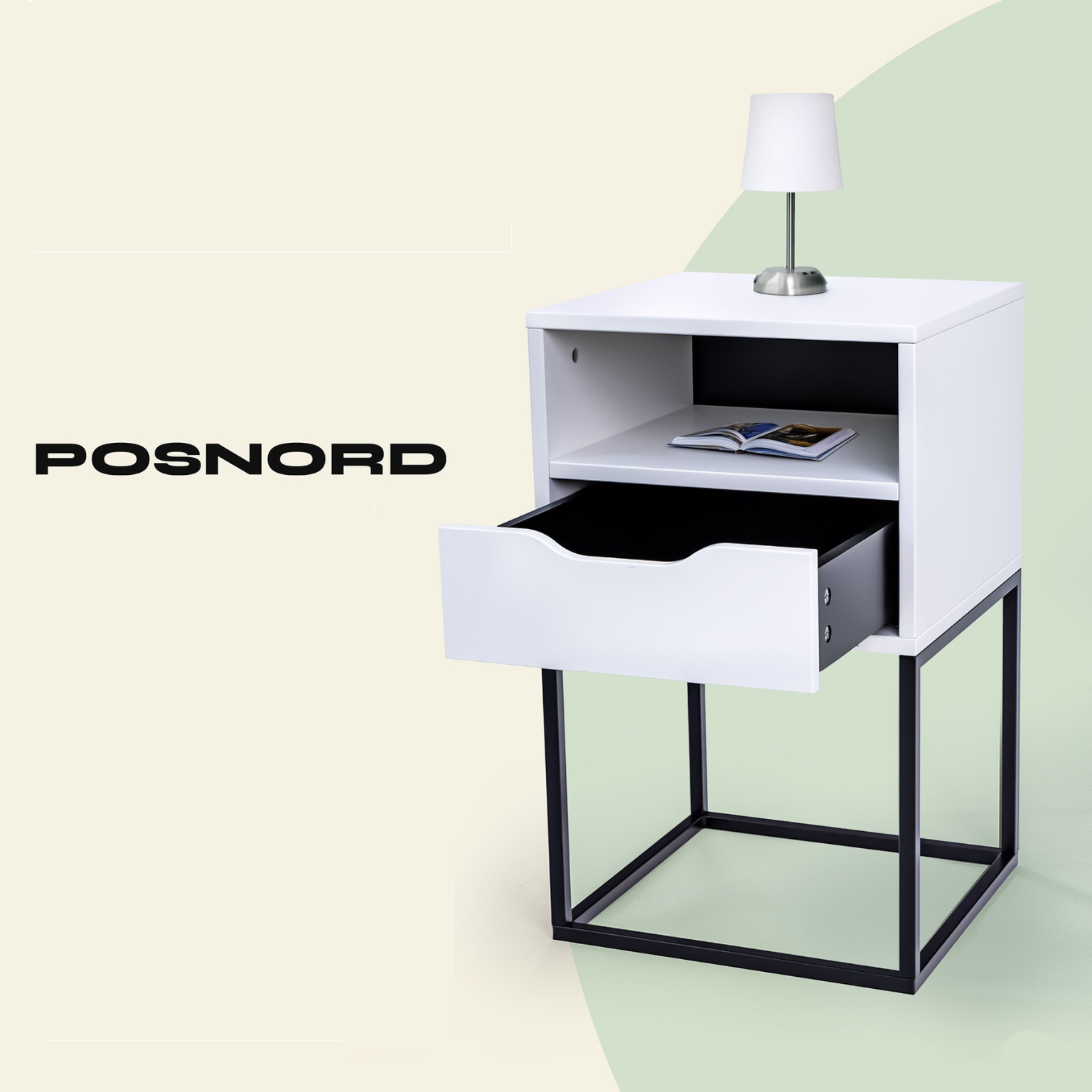 JACOB  stolik nocny POSNORD white